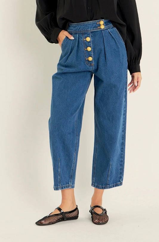 Denim cropped trouser