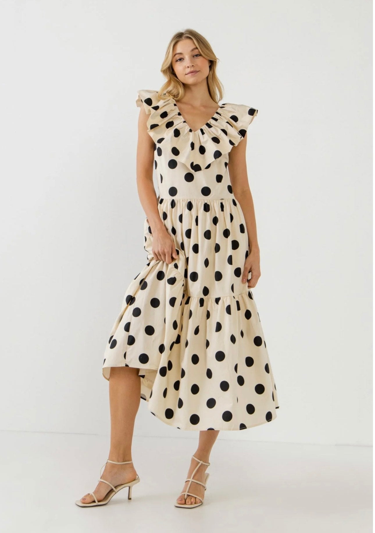 Polka dot midi dress