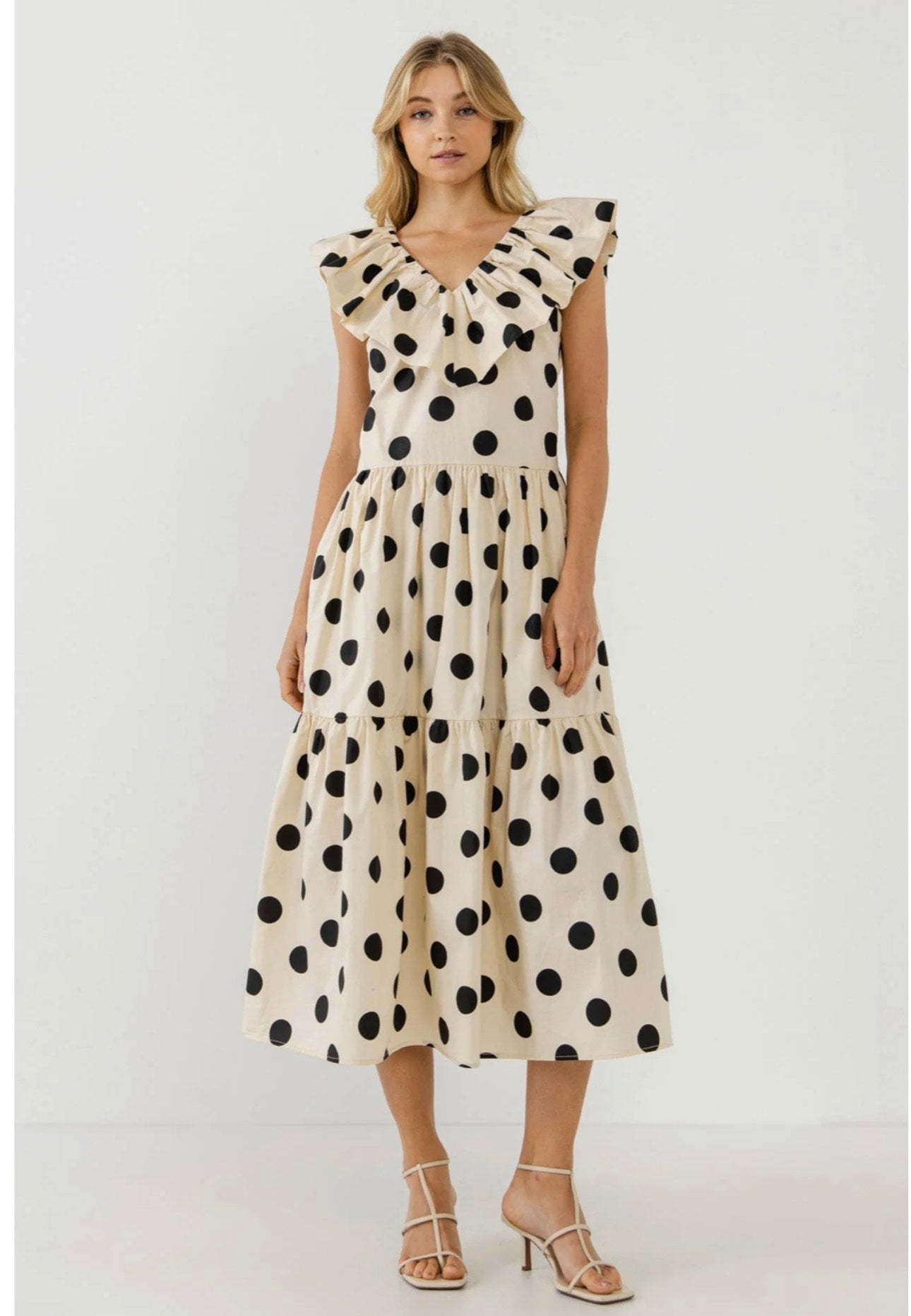 Polka dot midi dress