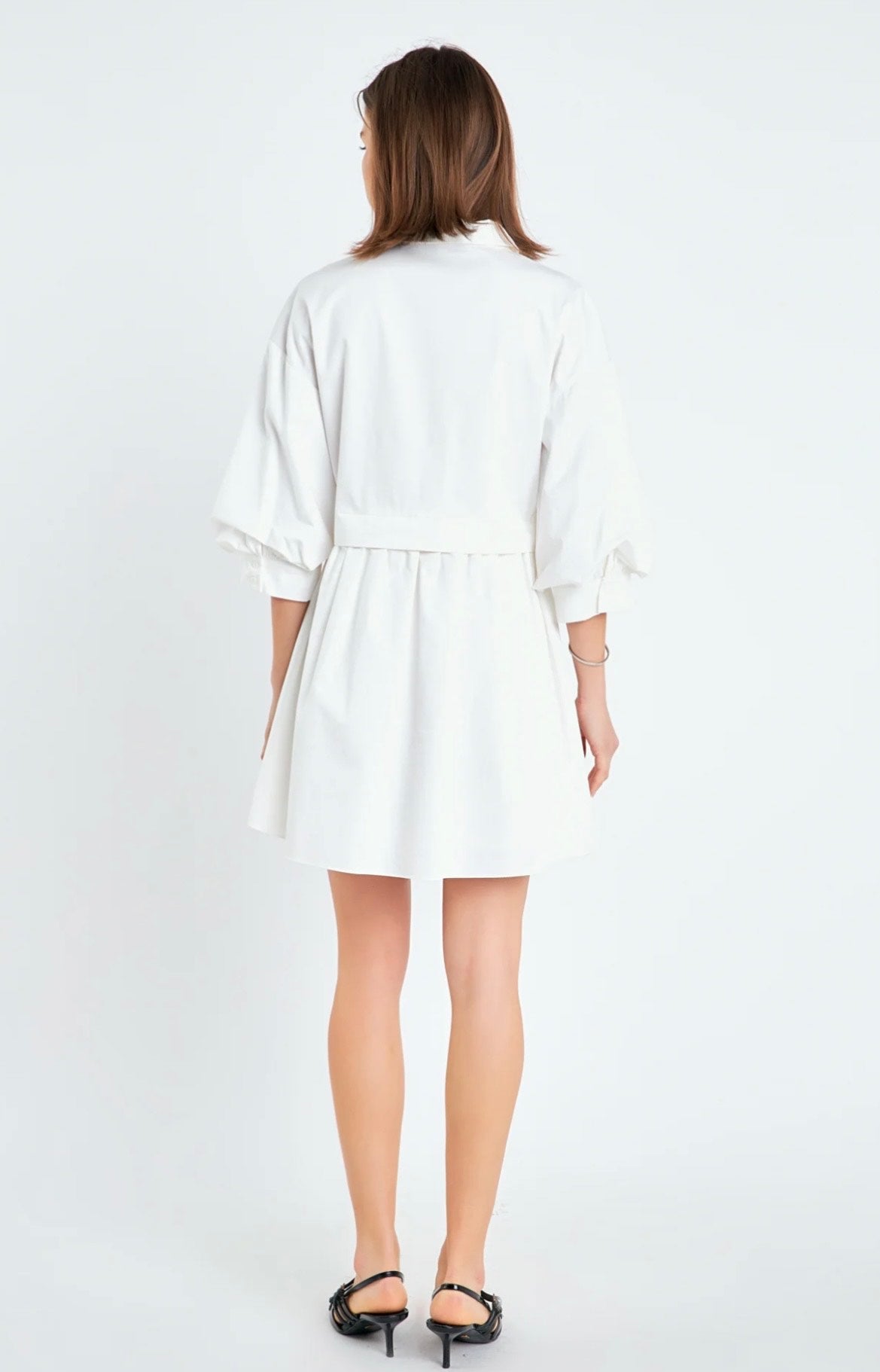 Puff sleeve shirt dress